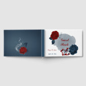 Gästebuch für wunderschöne Blume in Blau und Rot (Voll)