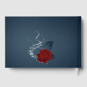 Gästebuch für wunderschöne Blume in Blau und Rot (Rückseite)