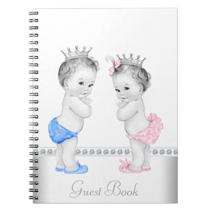 Gästebuch für Zwillinge-Prinz und Prinzessin-Baby- Notizblock
