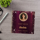 Gästebuch Geburtstag burgundy Foto Diamonds Notizblock