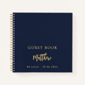 Gästebuch Geburtstag dunkelblaue Schrift Notizblock (Vorderseite)