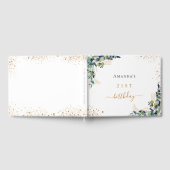 Gästebuch Geburtstag Eukalyptus grün Glitzer (Voll)