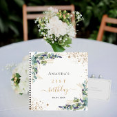 Gästebuch Geburtstag Eukalyptus Grüne Notizblock