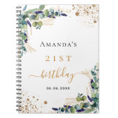 Gästebuch Geburtstag Eukalyptus Grünes Budget Notizblock (Vorderseite)