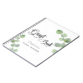 Gästebuch Geburtstag Eukalyptus Grünschrift Notizblock (Linke Seite)