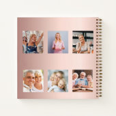 Gästebuch Geburtstag Foto Collage Rose Gold Notizblock (Rückseite)