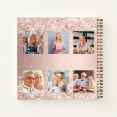 Gästebuch Geburtstag Foto Collage Rose Gold Notizblock (Rückseite)