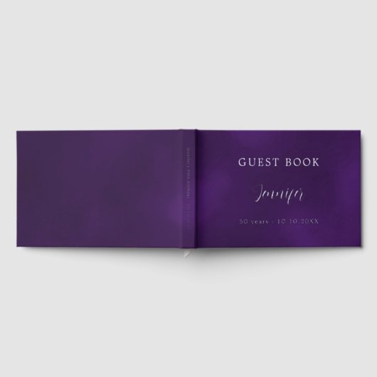 Gästebuch Geburtstag lila Silberfolie (Voll)