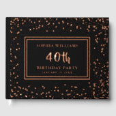 Gästebuch Geburtstag Party Bling Foto & Quote (Vorderseite)