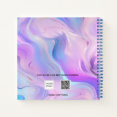 Gästebuch Geburtstag pink lila blau holografisch Notizblock (Rückseite)