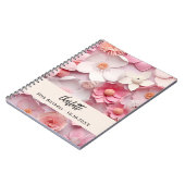 Gästebuch Geburtstag Rosa weiße Flora Name Notizblock (Linke Seite)