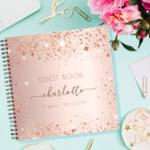 Gästebuch Geburtstag Rose Gold Monogramm Notizblock