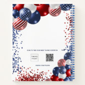 Gästebuch Geburtstag rote blaue Flagge patriotisch Notizblock (Rückseite)