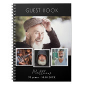 Gästebuch Geburtstag Schwarz-weißes Foto Collage Notizblock (Vorderseite)