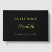 Gästebuch Geburtstag schwarze Goldfolie (Vorderseite)