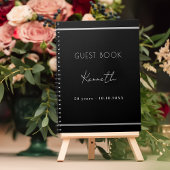 Gästebuch Geburtstag schwarzen Silber minimalistis Notizblock