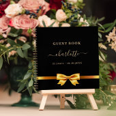 Gästebuch Geburtstag schwarzer goldener Bogen eleg Notizblock