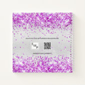 Gästebuch Geburtstag silber lila rosa Glitzer Notizblock (Rückseite)