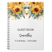 Gästebuch Geburtstag Sonnenblumen Aquarell Notizblock (Vorderseite)