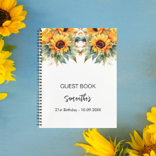 Gästebuch Geburtstag Sonnenblumen Aquarell Notizblock