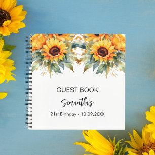Gästebuch Geburtstag Sonnenblumen Aquarell Notizblock