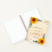 Gästebuch Geburtstag Sonnenblumen Eukalyptus Gold Notizblock (Innenseite)