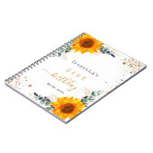 Gästebuch Geburtstag Sonnenblumen Eukalyptus Notizblock (Linke Seite)