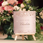 Gästebuch Geburtstagsblüte Rose Goldname Glitzer Notizblock<br><div class="desc">Ein Gästebuch für eine weibliche und glamouröse 21. Geburtstagsparty (oder jedes Alter). Stilvolle Rose Gold Imitate metallisch aussehend mit Imitat Glitzer Staub. Geben Sie Ihren Namen,  Alter 21/Text.</div>
