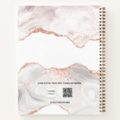 Gästebuch Geburtstagsgeschenk Rose Goldmarmor Notizblock (Rückseite)