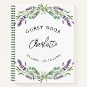 Gästebuch Geburtstagsklavendel violett eukalyptus Notizblock (Vorderseite)
