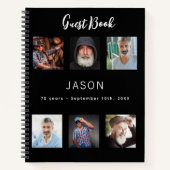 Gästebuch Geburtstagskollektion Foto schwarz Notizblock (Vorderseite)