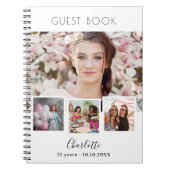 Gästebuch Geburtstagskollektion mit weißem Foto Notizblock (Vorderseite)