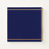 Gästebuch Geburtstagsnavy Blaugoldminimalist Notizblock (Rückseite)