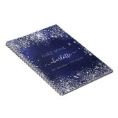 Gästebuch Geburtstagsnavy Silber Glitzer Notizblock (Rechte Seite)