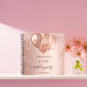 Gästebuch Geburtstagsparty Rose Goldballons Notizblock