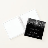 Gästebuch Geburtstagsschwarz-silber-Glitzer Monogr Notizblock (Innenseite)