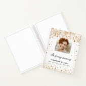 Gästebuch-Gedenkbuch Weißgold Glitzer Foto Notizblock (Innenseite)