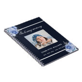 Gästebuch Gedenkfeier Blaues Foto Notizblock (Rechte Seite)