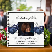 Gästebuch Gedenkfeier Blumenfloralen Foto Notizblock