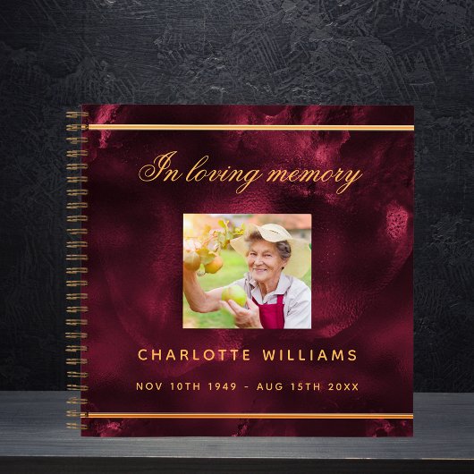 Gästebuch-Gedenkfeier Bordeaux-Foto Notizblock