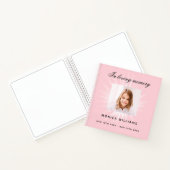 Gästebuch-Gedenkfeier Pink-Girl-Foto Notizblock (Innenseite)