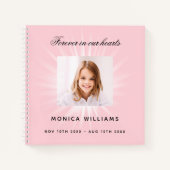 Gästebuch-Gedenkfeier Pink-Girl-Foto Notizblock (Vorderseite)