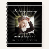 Gästebuch-Gedenkfeier Schwarz-weißes Foto Notizblock (Vorderseite)