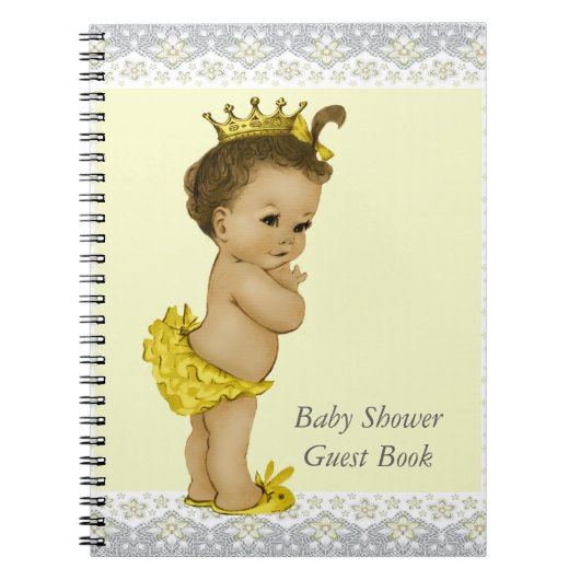Gästebuch Gelb und Grau Ethnic Baby Shower Book Notizblock (Vorderseite)