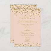 Gästebuch Gold Glitzer Confetti Blush Rose Begleitkarte (Vorne/Hinten)