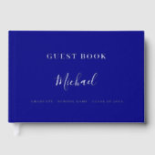 Gästebuch Graduation Party navy blue silber (Vorderseite)