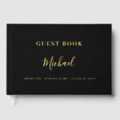 Gästebuch Graduation Party schwarzes Gold (Vorderseite)