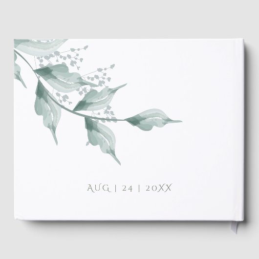 Gästebuch | Grayed Jade Green Botanical (Rückseite)