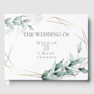 Gästebuch Grayed Jade Green Botanical