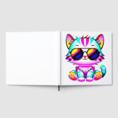Gästebuch..."Groovy Neon Cat Wall Art - Lebhaft Gästebuch (Voll)